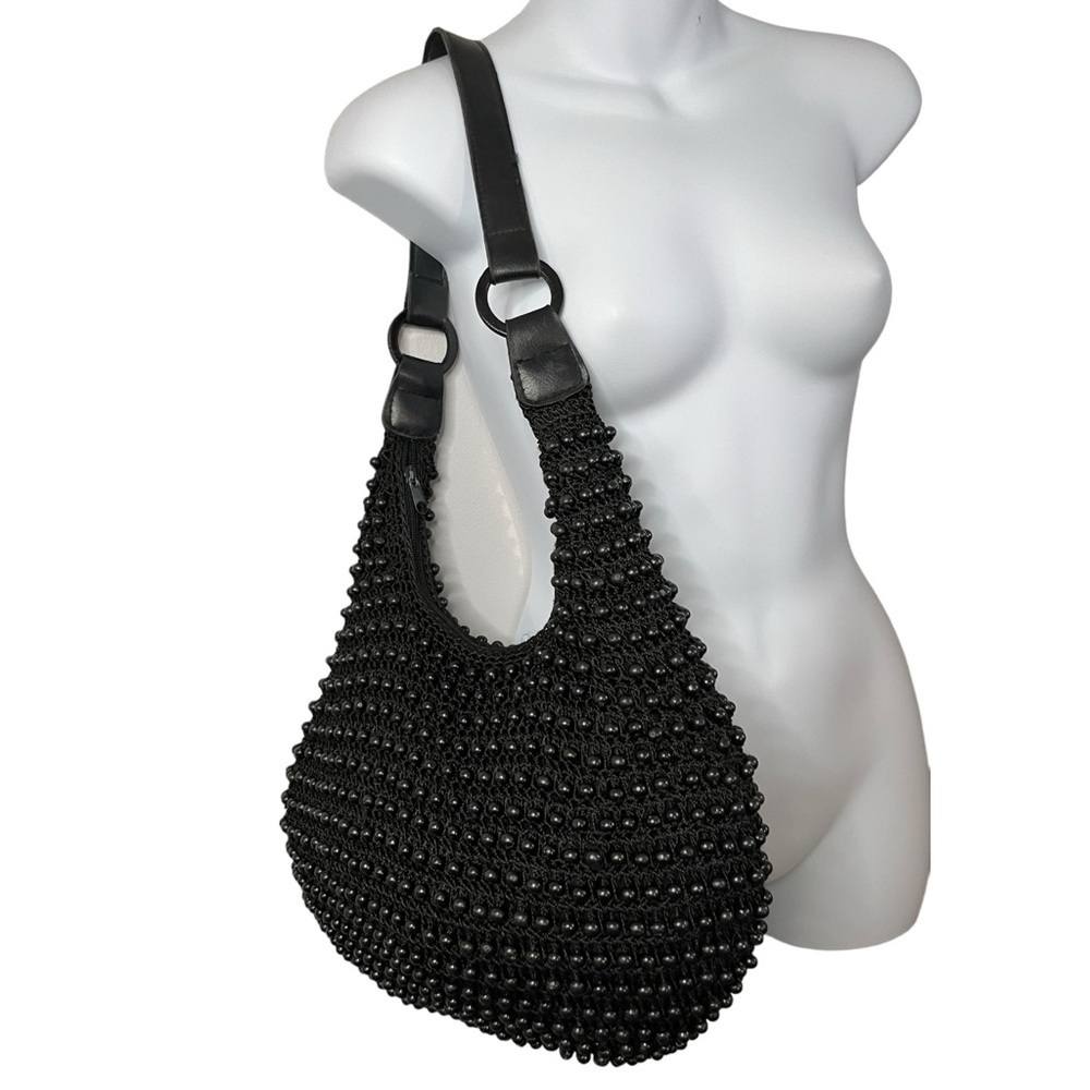 Black Beaded Shoulder Bag - Picture 2 of 7